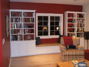 Bookshelves and Windowseat